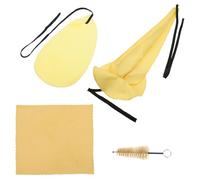Operitacx Saxophone with Cotton Material for Good Water Absorption and No Lint Cleaning Cloth and Brush Set and Natural Bristle Random Color Suitable for Use in Suitcase or Bag