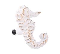 Operitacx Sea Horse Shape Single Hole Cabinet Door Handle White Drawer Knob Ocean Theme Pull for Wardrobe Cupboard Drawer Hardware