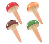 Operitacx Self Watering Spikes with Root Health Protection Terracotta 4pcs Mushroom Shaped Automatic Watering Stakes for Houseplants and Plants for Busy Schedules and Time Away from Home