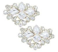 Operitacx Shoe Clips Golden Color Crystal Decorations 2pcs Bridal Wedding Elegant Accessories Stylish and Gorgeous Design for High Heels for Special Occasion