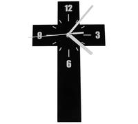 Operitacx Silent Acrylic Cross Shaped Wall Clock with Mute Movement, Creative Simple Design for Household and Store Wall Decor, Battery Operated Decorative Clock