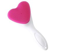 Operitacx Silicone Face Cleansing Brush Heart Shape Manual Exfoliator for Women Soft Bristles Suitable for Daily Skincare Routine
