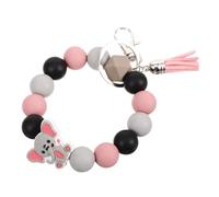 Operitacx Silicone Keychain Wristlet Elephant Shape with Bracelet Design, Soft Silicone Material That Does Not Hurt Your Hands, for New Home and Festival, Creative and Fashionable Accessory