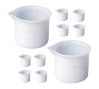 Operitacx Silicone Measuring Cups with Scale 12pcs for Resin Art Craft 50ml Capacity, Reusable Silicone Cups for Mixing Epoxy and Crafts