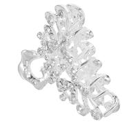 Operitacx Silver Bridesmaid Claw Clips Metal Hair Accessories Adorned with Dazzling Rhinestones Flower Shape Comfortable Fit for Wedding and Bridal Party Styling