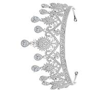 Operitacx Silver Heart-shaped Bridal Tiara Made of Alloy with Great Workmanship and Not Easy to Fade, Wedding Hair Accessory for Women on Birthday and Public Relations Planning