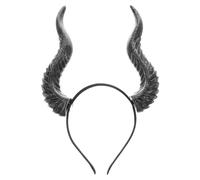 Operitacx Silver Resin Devil Horn Headband Lightweight and Detachable Halloween Hair Accessory for Party Decorations and Cosplay Costume