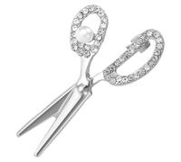 Operitacx Silver Rhinestone and Sturdy Alloy Material Brooch Pin for Women Scissor Shaped with Decorative Effect on Birthday Or Mother's Day for Clothing and Hats