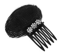 Operitacx Silver Rhinestone Flower Hair Clip Side Comb for Women, Decorative Sparkle Hair Accessory with Volume Pad, Invisible Fringe Styling for Formal Occasions and Wedding