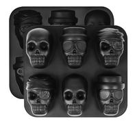 Operitacx Skull Shaped Silicone Ice Cube Mold Tray Reusable Convenient to Clean for Making Pastries and Ice Cubes Unique Black Skull for Kitchen and Dining