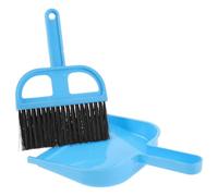 Operitacx Small Broom and Dustpan Set Mini Cleaning Brush with Dustpan for Pet Cages and Computers, Blue Plastic, Wear Resistant, for Home and Pet Store Use