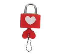 Operitacx Small Heart-Shaped Padlock with Key for Couples Weatherproof Red Love Lock for Bridges Jewelry Boxes Anniversaries Travel Wishing Tree Keepsakes