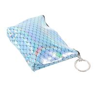 Operitacx Small Pu Leather Zipper Purse Fish Scale Pattern Wallet Card Holder for Women Students and Office Workers Stylish Clutch Wallet for Holding Small Items and Handkerchiefs