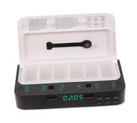 Operitacx Smart Electronic Pill Organizer with 7 Alarms and Adjustable Medicine Compartments, PC Material, Three and Six Grid Storage for Elderly, Reminds You to Take Medicine Timely