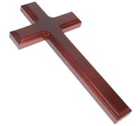 Operitacx Solid Redwood Jesus Cross 32cm Wooden Pendant Wall Mounted