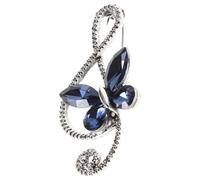 Operitacx Sparkling Rhinestone Butterfly Music Note Brooch Pin Retro Lapel Jewelry for Men and Women Versatile Collar and Scarf Decoration for Suits Ties and Boutonnieres Stylish Blue Accent
