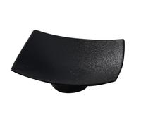 Operitacx Square Ceramic Plate Dessert and Food Dish with Non- Bottom and Reusable Design, Black Sturdy Heat-Resistant Salad Dish for Coffee Shops and Canteens