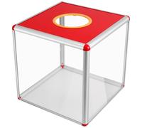 Operitacx Square Raffle Box, Lucky Dip Box, 30cm Ballot Ticket Boxes Donation Boxes Suggestion Storage Bin Raffle Charity Collection Game Bin Drawing Container(Red)