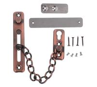 Operitacx Stainless Steel Anti-Theft Door Chain Lock with Nodrill Installation Robust Double Locking Security Latch for Hotel Front Doors Enhanced Privacy and Safety in Dark Red Tone