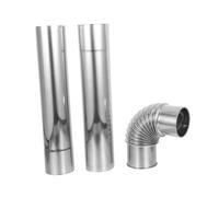 Operitacx Stainless Steel Chimney Pipe Extension for Wood Stoves Boilers Fireplaces Outdoor Stove Flue Exhaust Pipe with Easy Installation and Stable Secure Connection for Camping Heating
