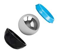 Operitacx Stainless Steel Ice Roller Massage Balls for Body and Face, Mini Handheld Muscle Massager with Cold Compress, Blue, Small Portable Relaxation Tool for Neck and Foot Therapy