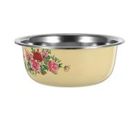 Operitacx Stainless Steel Mixing Bowl Large Capacity with Pour Spout | Retro Enamel Look, Comfortable to Hold Design, Versatile Kitchen Prep Use, Easy to Clean, Cafeteria Essential