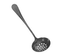 Operitacx Stainless Steel Slotted Ladle Spoon with Ergonomic Handle for Everyday Cooking and Restaurant Service, Versatile Kitchen Strainer Spoon in Black, Sturdy and Practical Cooking