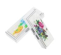 Operitacx Stainless Steel Travel Pill Organizer 2 Pcs Portable Weekly Pill Box for Home Office and Outdoor Use Metal Storage Case with Pattern