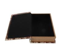 Operitacx Storage Box with Hollow Interior Vintage Wooden Book Shaped and Metal Clasp, Concealed Keepsake Storage Retro Charm Decorative Book Hiding Box for Jewelry and Trinkets for Home