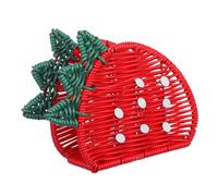 Operitacx Strawberry Shaped Napkin Holder Rattan Tissue Basket for Countertop Farmhouse Style Table Decor Quick Assembly Easy to Clean for Parties Weddings Home