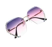 Operitacx Sunglasses Sturdy Structure for Daily Wear Fashion Small Frameless Crystal with UV Protection and Lightweight Plastic Metal Frame for Women and Party Dress up Decor
