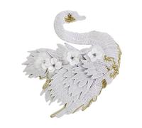 Operitacx Swan Embroidery Patch Decorative Patch for Clothes Unique Bead-Decorated Swan Shape Fashionable