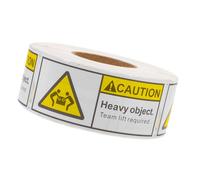 Operitacx Team Lift Label Stickers Easy to Notice and Grab Attention Heavy Object Warning Adhesive Sticker Roll 500 Self-Adhesive Labels Per Roll for Shipping and Warehousing