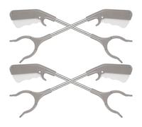 Operitacx Trash Grabber Garden Grabber 4pcs with Ergonomic Handle and Non-Slip Claw, Stainless Steel Shaft Long Reach Reacher Tool for Seniors and Disabled for Pet Waste and Spilled