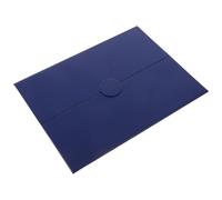 Operitacx Trifold A4 Certificate Holder Document Cover with Leather Blue Round Button, Protective Diploma Folder for Graduation, Marriage, Award Certificates, Office Document Organizer