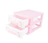 Operitacx Two-layer Storage Cabinet Cosmetic Organizer Small Size Double-layer Drawer Type Structure Pp Plastic Organizing Dressing Table