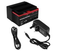 Operitacx Two Position Hard Disk Base Docking Station Hub Uk Plug Dual Slot Reader for Hard Drives High Speed Mbps Data Transfer Lightweight Portable Easy Plug Installation