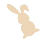 Operitacx Unfinished Large Wood Rabbit Ornament 51x25x0.5cm Easter Blank Wood Pendant DIY Craft Supplies Doodle Wooden Bunny Decoration for Home