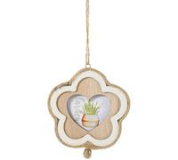 Operitacx Unfinished Wooden Picture Frame Ornament in Beige Flower Shape, Compact Design with Blank Surface for Painting, for Christmas Trees, Walls, and Creative Decoration in Classroom