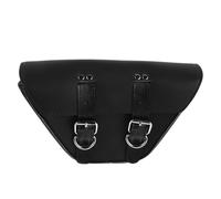 Operitacx Universal Motorcycle Saddle Bag Black Pu Leather Small Weatherproof Side Tool Pouch with 2 Strap Buckle Closure for Longdistance Journeys and Travel