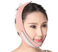 Operitacx V Face Thin Masseter Chin Strap Mask in Pink, Made of Cloth and Neoprene, Helps Keep Facial Skin Firm and Prevent Snoring, for Face Lifting and Double Chin Reduction