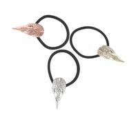 Operitacx Viking Style Skull Hair Ties Ponytail Holders 3pcs with 3d Crow Skull Motif, Strong Elastic Hold Alloy Material Hair Bands for Outdoor Activities and Festival
