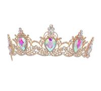Operitacx Vintage Baroque Crown Headband for Women with Rhinestone Alloy Design, Lightweight and Lasting Comfort, for Prom and Retro Photo Shoots