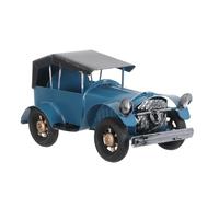 Operitacx Vintage Blue Iron Model Car Decoration Handcrafted with Nostalgic Retro Style, for Office Shelf Display or Shop's Visual Appeal, Classic Collectible Automotive Art Sculpture