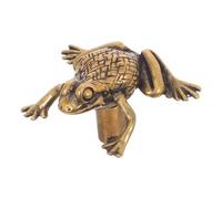 Operitacx Vintage Brass Frog Cabinet Handle with Intricate Handcarved Details Durable Antique Pull for Dressers Wardrobes Furniture Elegant Chinese Fortune Symbol Shine and Classic Home