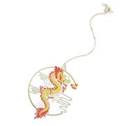 Operitacx Vintage Chinese Style Hollow Metal Dragon Bookmark with Pendant Retro Hollow Page Marker for Readers Students Writers Metal Craft Men and Book Lovers