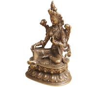 Operitacx Vintage Copper Buddha Statue Decor for Tabletop and Countertop, Traditional Elegant Copper Craft with Fine Workmanship, Sturdy and Not Easy to Break, for Home and Office Decoration