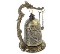 Operitacx Vintage Copper Dragon Pattern and Pleasant Sound Decorative Bell with Multi-functional Design Featuring Antique Craftsmanship and Strike Chime for Home Decoration Or Office Use