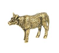 Operitacx Vintage Cow Shape Ornament Brass Desktop Cow Decoration Mini Statue Tabletop Adornment Beautiful Golden Figurine for Home Or Office Desk
