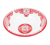 Operitacx Vintage Enamel Basin for Kitchen Food Prep, Large Capacity Bowl | Retro Chinese Style, Stable Placement, Unique Pattern Finish, for Spices and Vegetables in Everyday Use